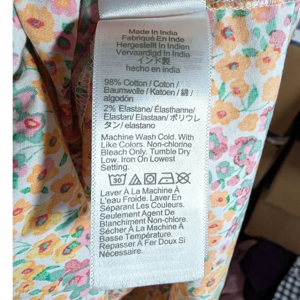 J.Crew Re-Imagined Floral Tiered Midi Dress Size 4 Cotton Stretch Sleeveless